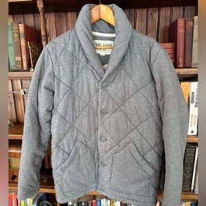 Men's EDDIE BAUER L large Quilted Thick Insulated Cardigan Sweatshirt Sweater